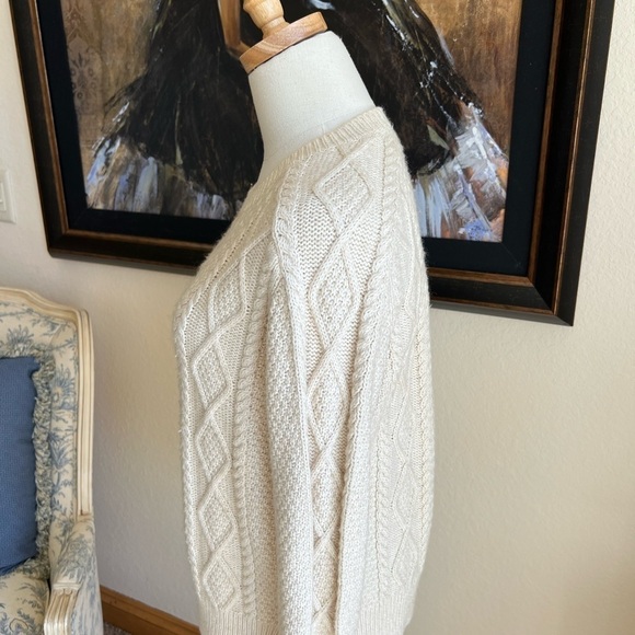 Polo Ralph Lauren Cream Cashmere/Wool/Cotton Blend Cable Knit Size XS - Picture 4 of 7